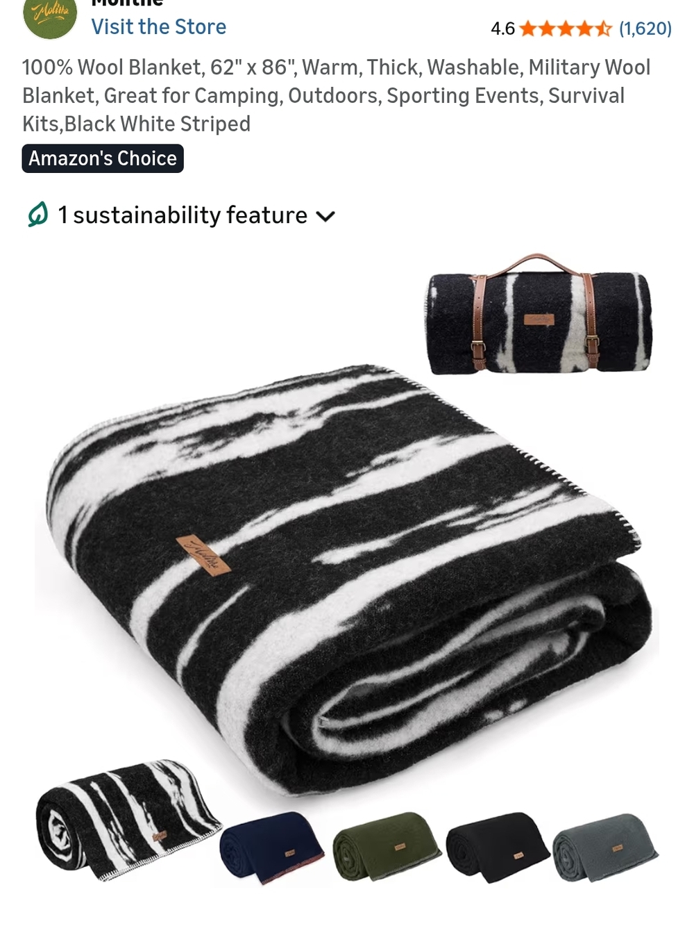 Black & White Striped Wool Blanket